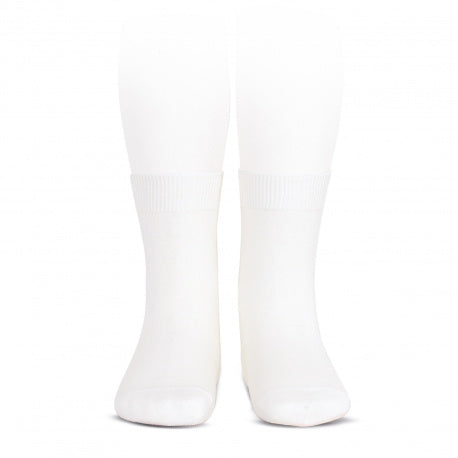 Condor plain stitch short white ankle socks for children and babies