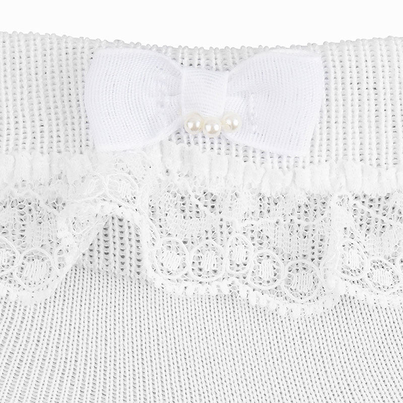 Condor white lace socks with bow detail for girls