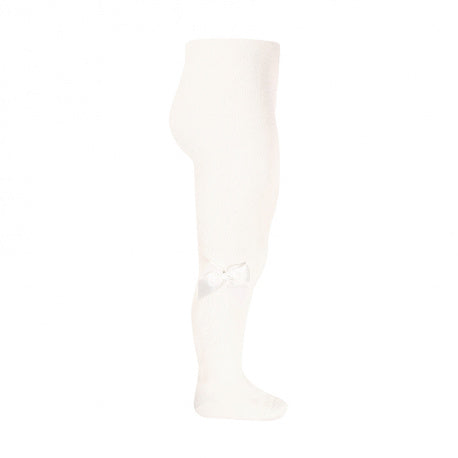 Condor cream bow tights for baby girls and toddlers