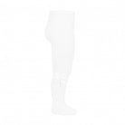 Condor girls white cotton tights with grosgrain bow