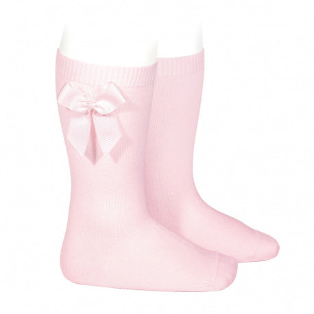 Condor girls pink bow knee socks for dresses and outfits