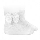 Condor girls white bow ankle socks for occasion outfits