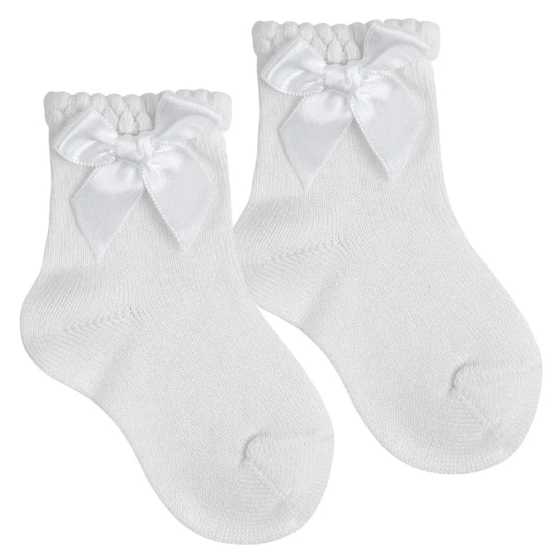  Condor girls white ceremony socks with satin bow