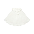 Deolinda Merengue baby girls ivory christening cape with hood and lace trim