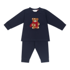 Deolinda baby girls navy teddy bear Christmas tracksuit set with matching joggers