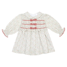 Deolinda Flor girls floral smocked occasion dress with pink bows