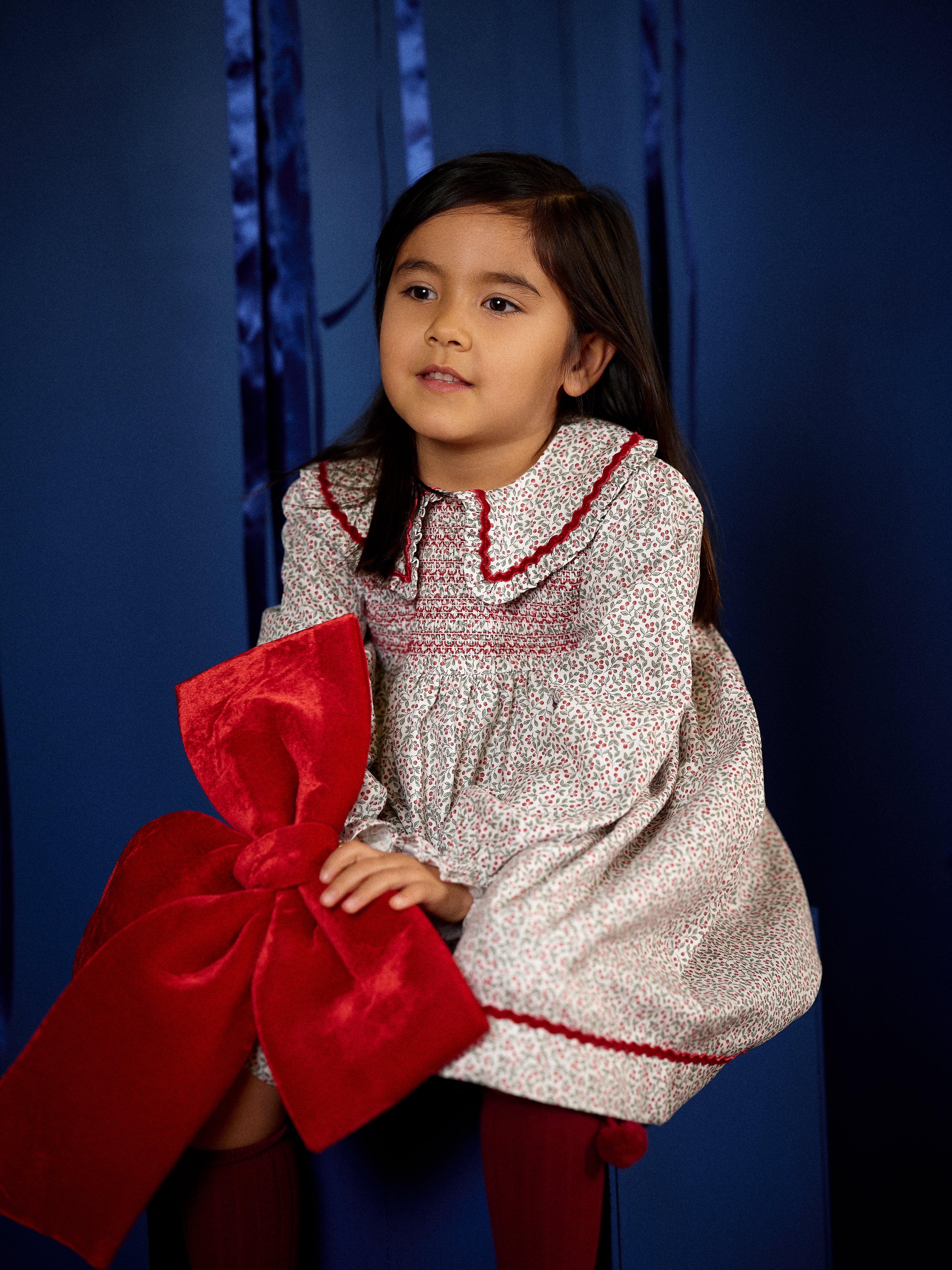 Deolinda Frosty girls Christmas dress styled for a festive occasion