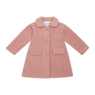 Deolinda Sidney girls pink occasion coat with rounded collar front view