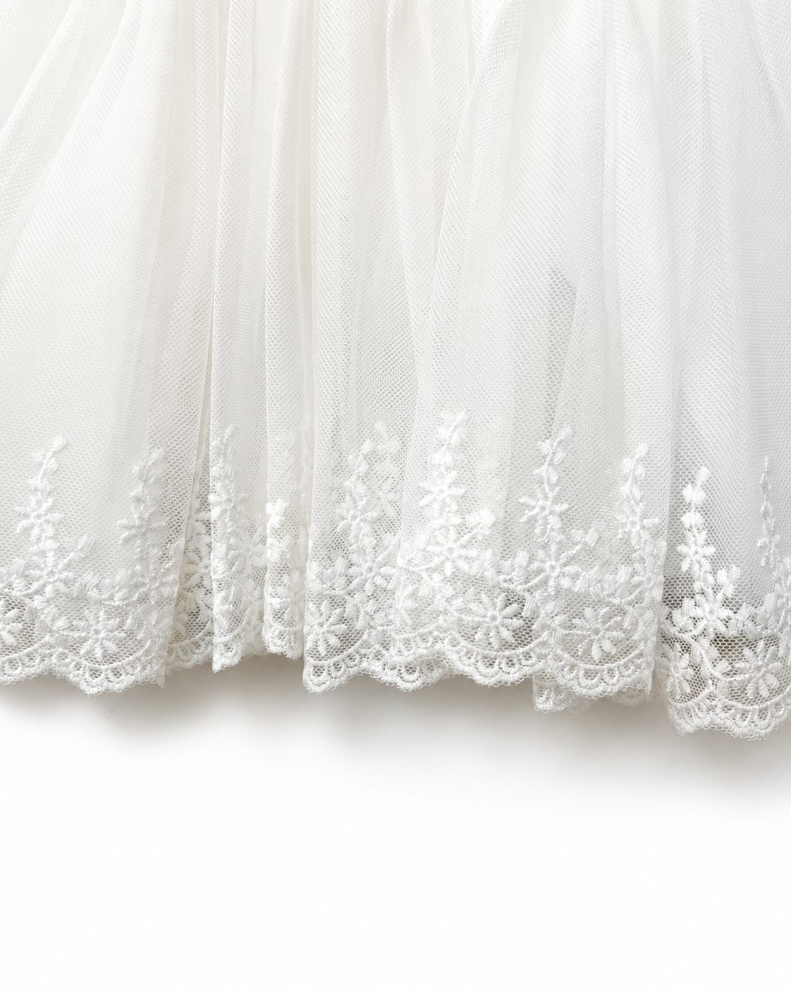 iDO Mini ivory lace and tulle christening dress for baby girls