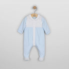  Emile et Rose Matthew pale blue baby boys cotton occasion babygrow front view