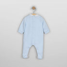 Emile et Rose Matthew pale blue baby boys cotton babygrow front view