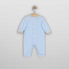  Emile et Rose Magnus blue and beige baby boys knitted romper back view
