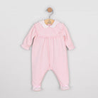 Emile et Rose Maddy pink baby girls velour romper product view