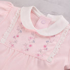 Emile et Rose Madeleine baby girls babygrow embroidered floral yoke and white collar detail