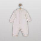 Back view of the Emile et Rose Marshall ivory baby boys velour all in one