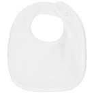 Newborn plain white unisex baby bib with Emile et Rose embroidery