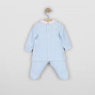 Back of Emile et Rose Mason pale blue baby boys footed leggings
