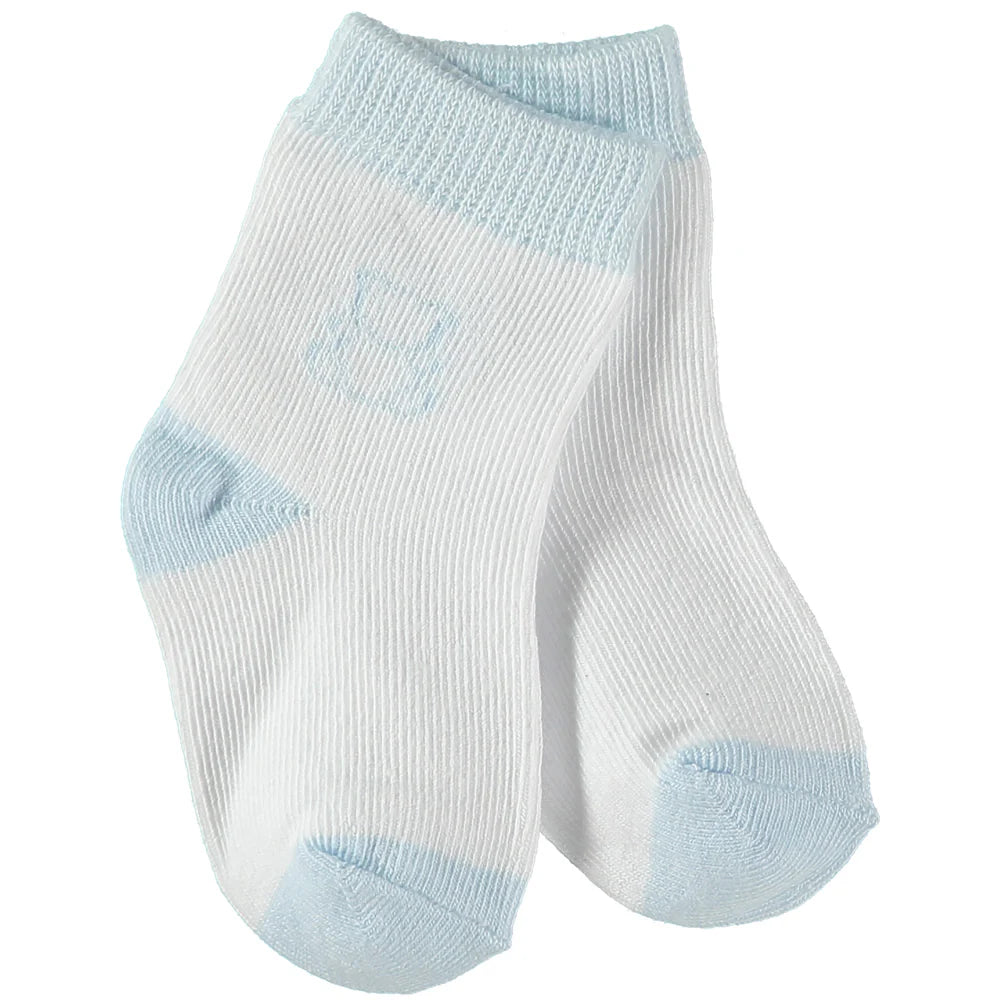 Emile et Rose boys blue and white cotton socks set for newborns