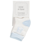 Emile et Rose Alpine boys pastel blue and white baby socks 2 pack