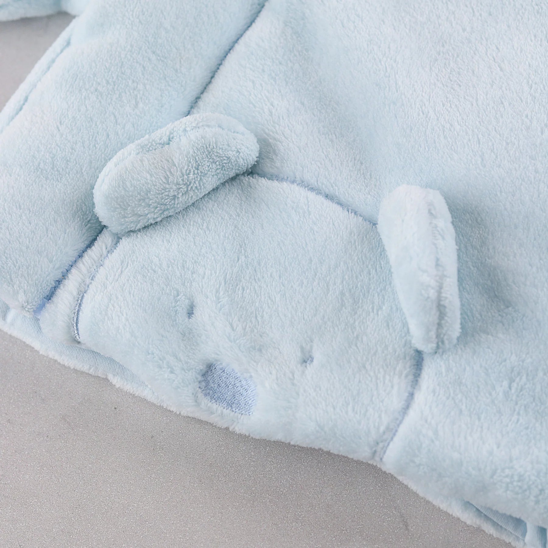 Back view of the Emile et Rose Axel pale blue boys baby fleece jacket