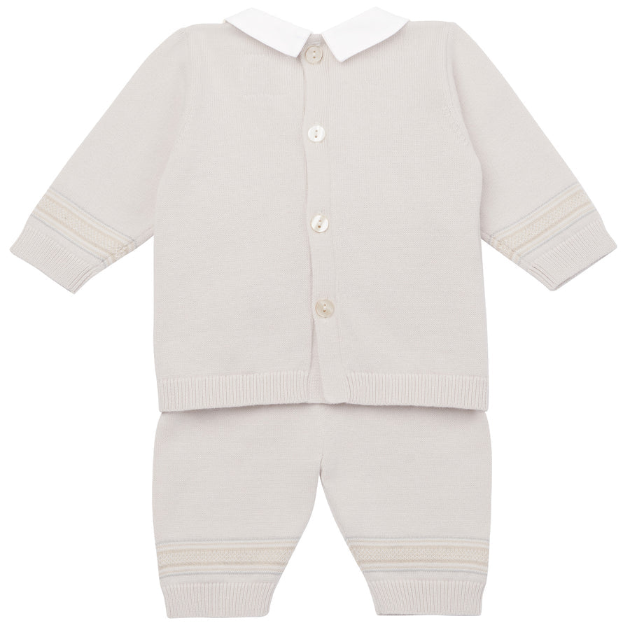 Emile et Rose Hudson Unisex Baby Stone Two Piece Set From Back