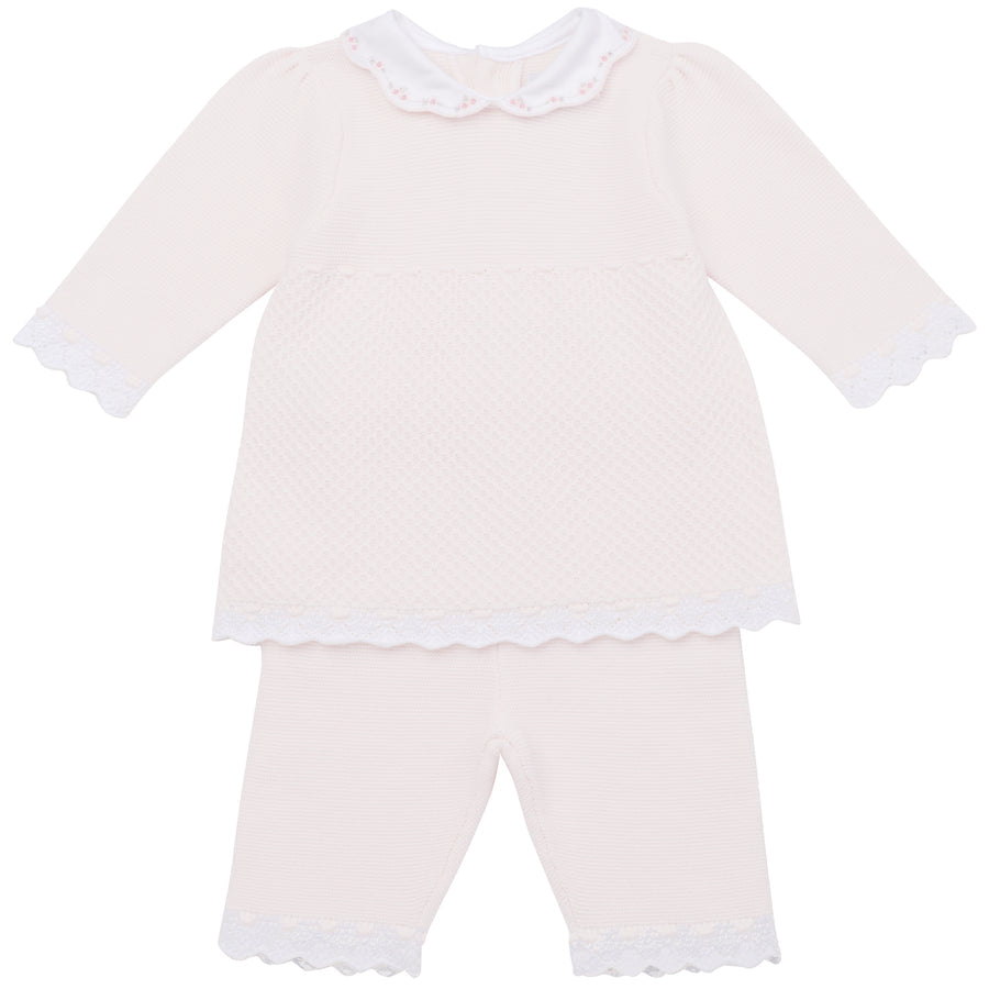 Emile et Rose Holly Baby Girl Pink Knitted Occasion Set