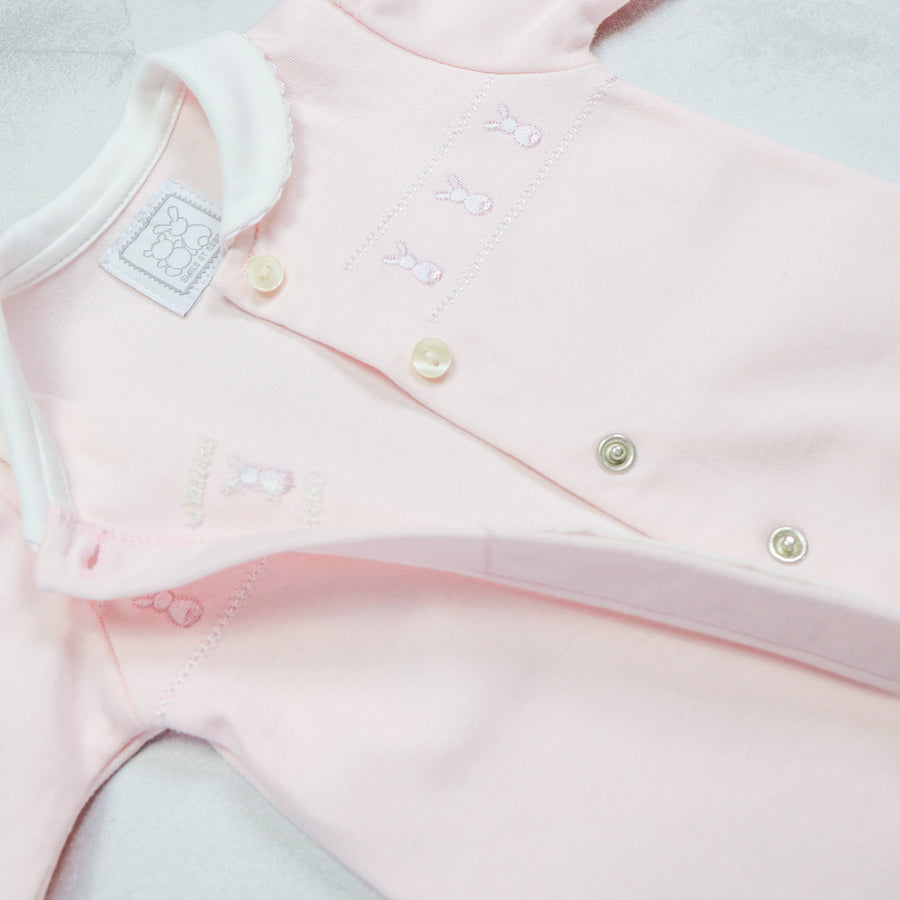 Emile et Rose Helen Baby Girl Pink Babygrow & Hat outfit Set