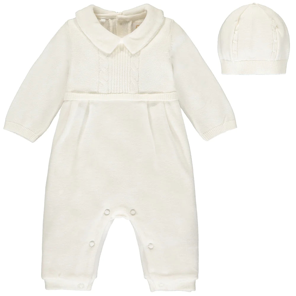 Emile et Rose Boys Langston Ivory All in One with Hat