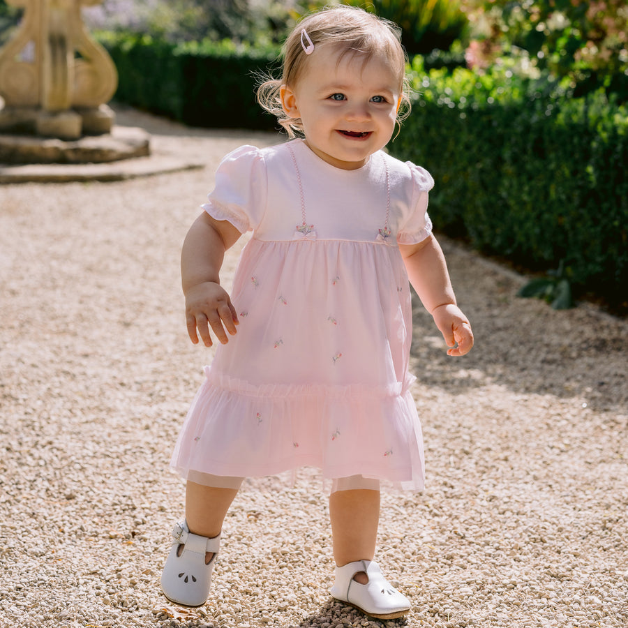 Emile et Rose Fabienne Pink Tulle Occasion Dress For Baby Girl 