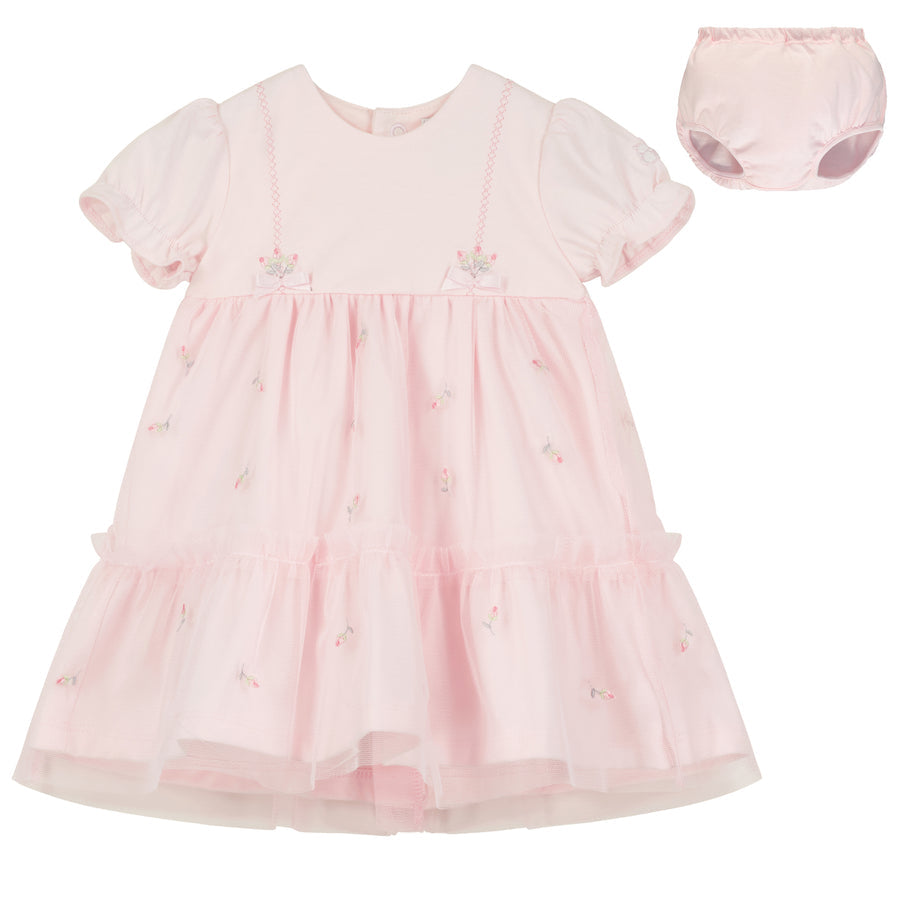Emile et Rose Baby Girls Fabienne Pink Tulle Dress & Pants Set
