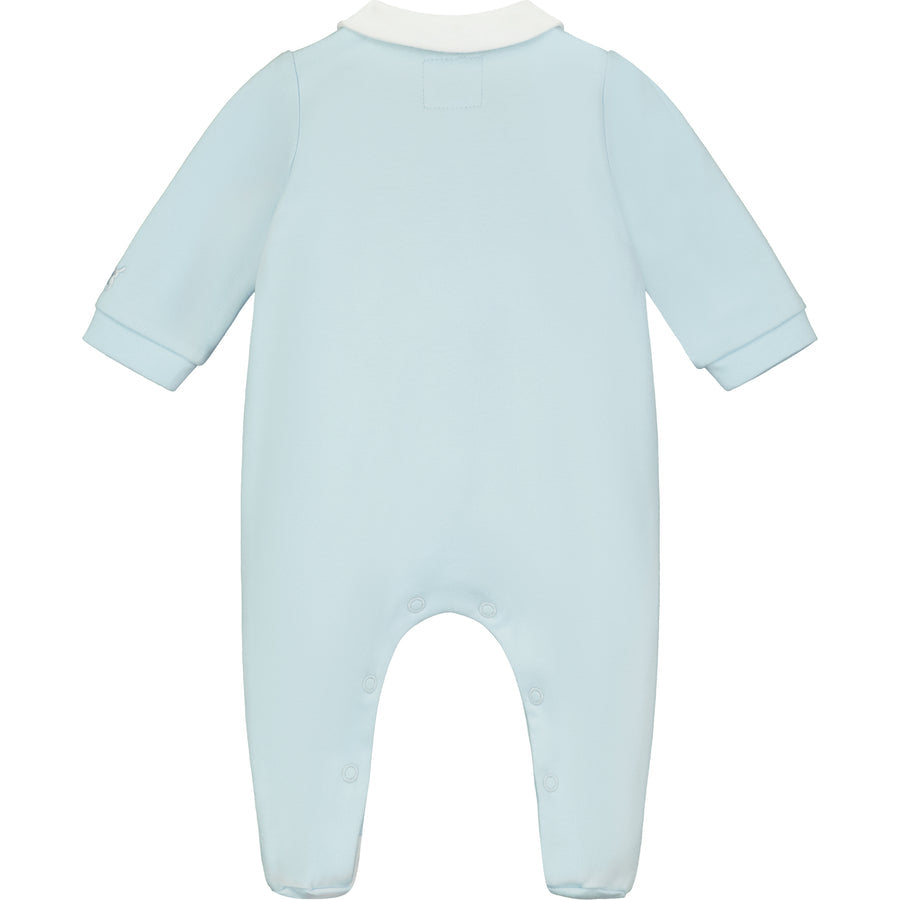 Emile et Rose Fisher Baby Boy Blue Babygrow & Hat From The Back
