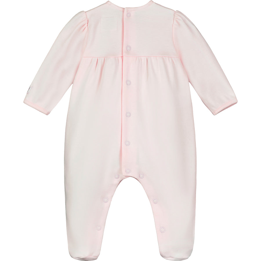 Emile et Rose Flavia Pink Babygrow & Bow From The Back
