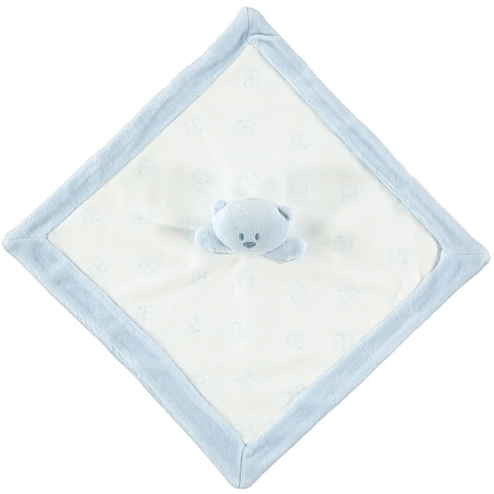 Emile et Rose blue teddy bear comforter with silky satin trim gift for newborn baby boy