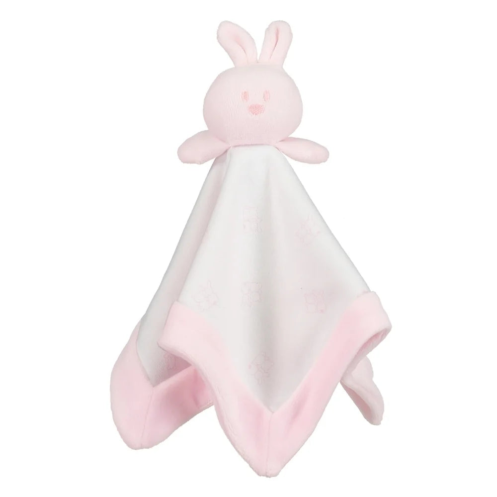 Emile et Rose Gemin bunny baby girls comforter gift idea in soft pale pink velour