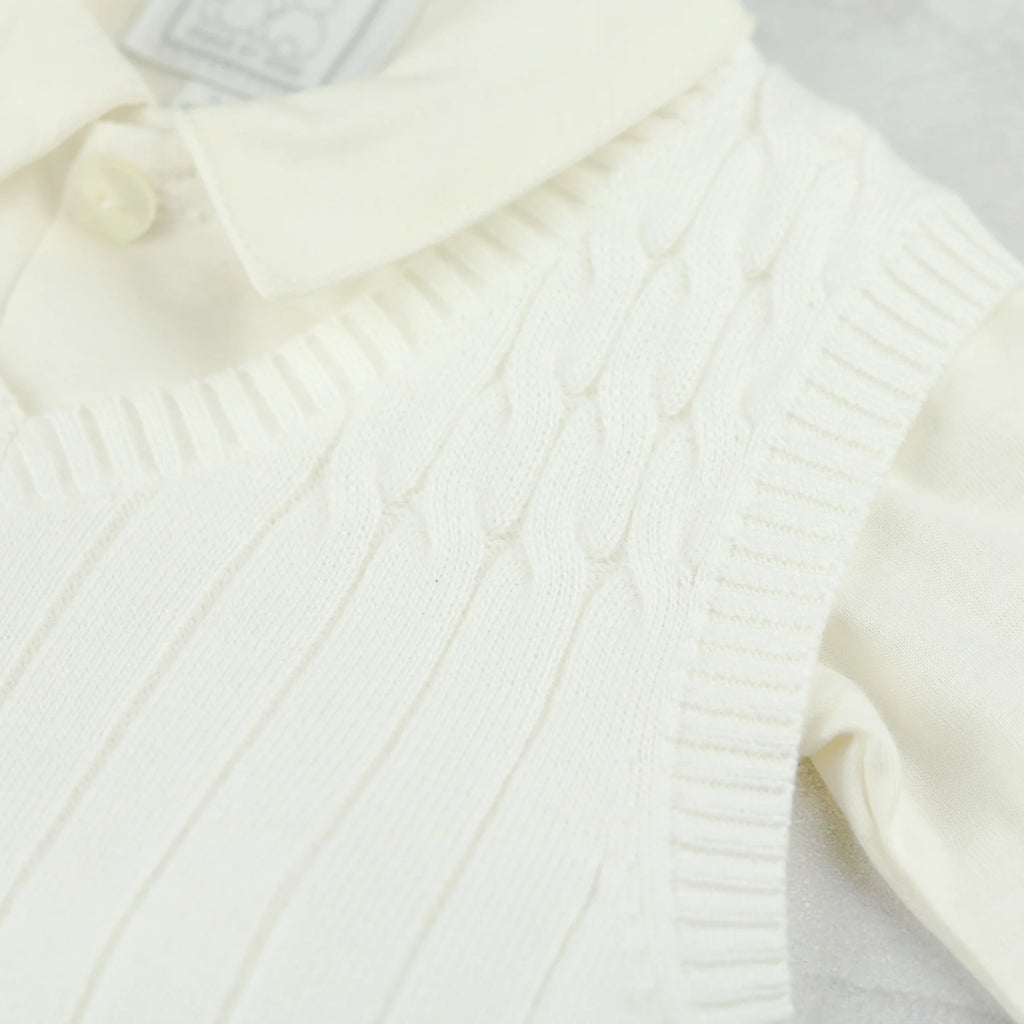 Emile et Rose George ivory smart trousers for baby boys christening outfit