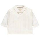 Emile et Rose George ivory knit tank top and shirt for baby boys