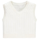 Emile et Rose George ivory knit tank top for baby boys