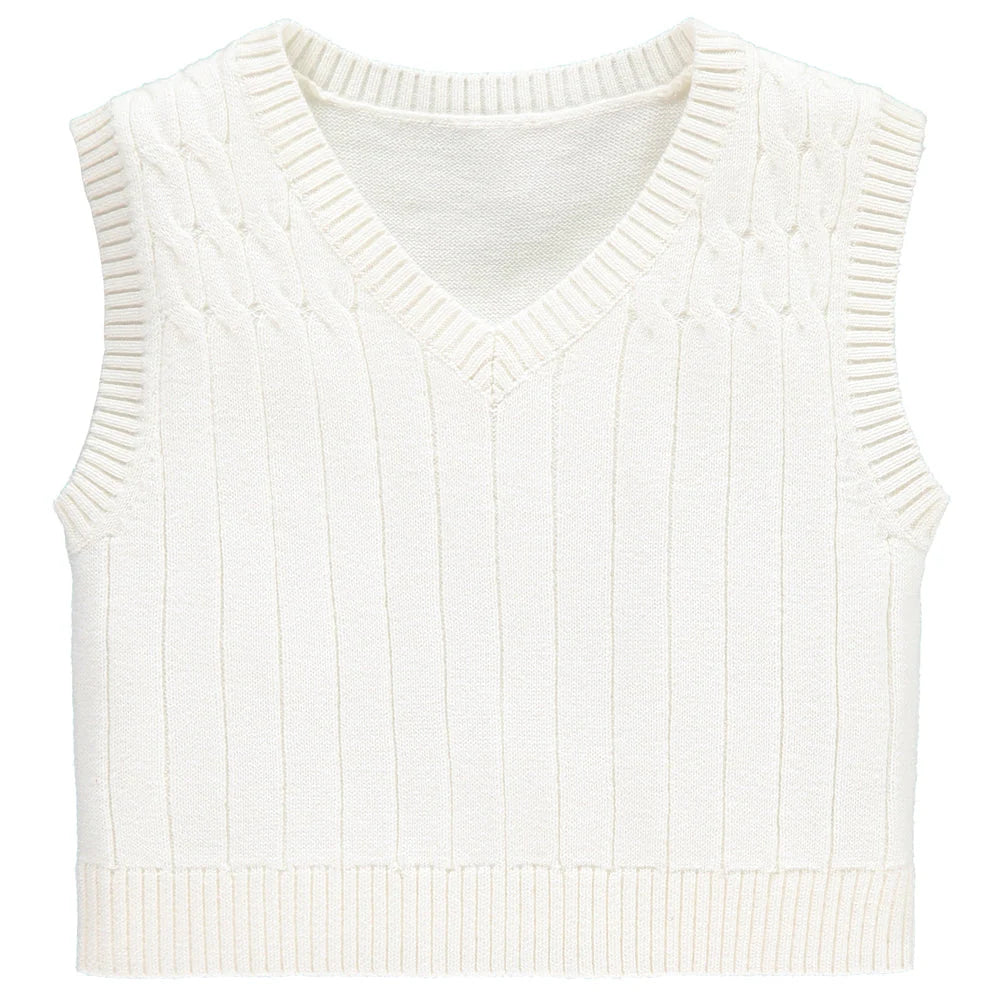 Emile et Rose George ivory knit tank top for baby boys