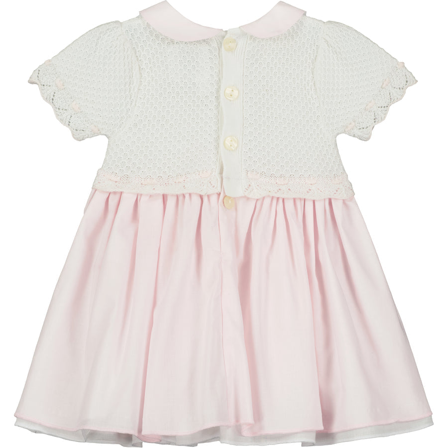 Emile et Rose Girls Fallon Pink Baby Dress From The Back