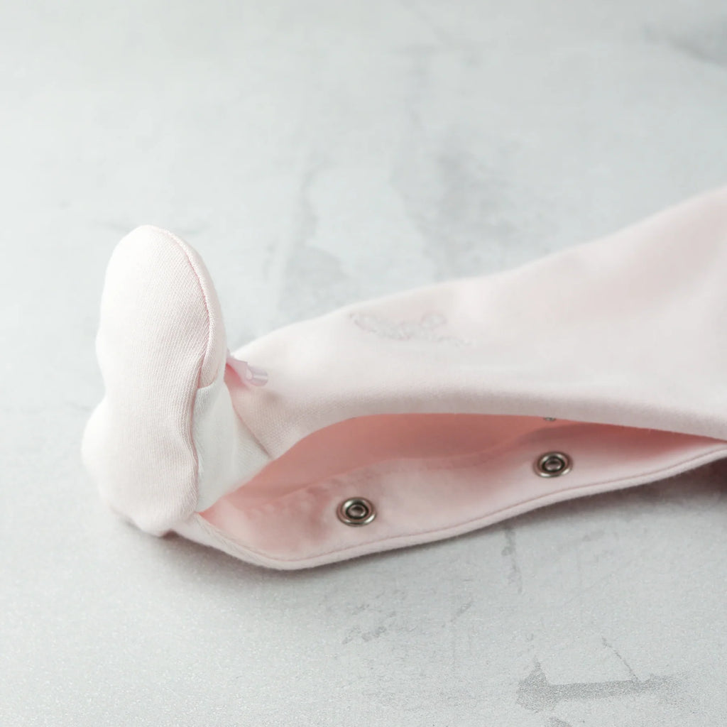 Emile et Rose Kallie Pink Bunny girls Babygrow popper fastenings close-up