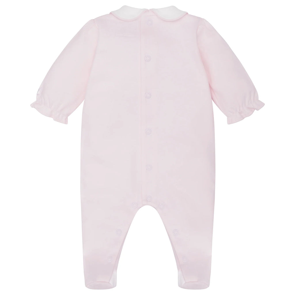 Emile et Rose Kallie Pink Bunny Babygrow flatlay back view