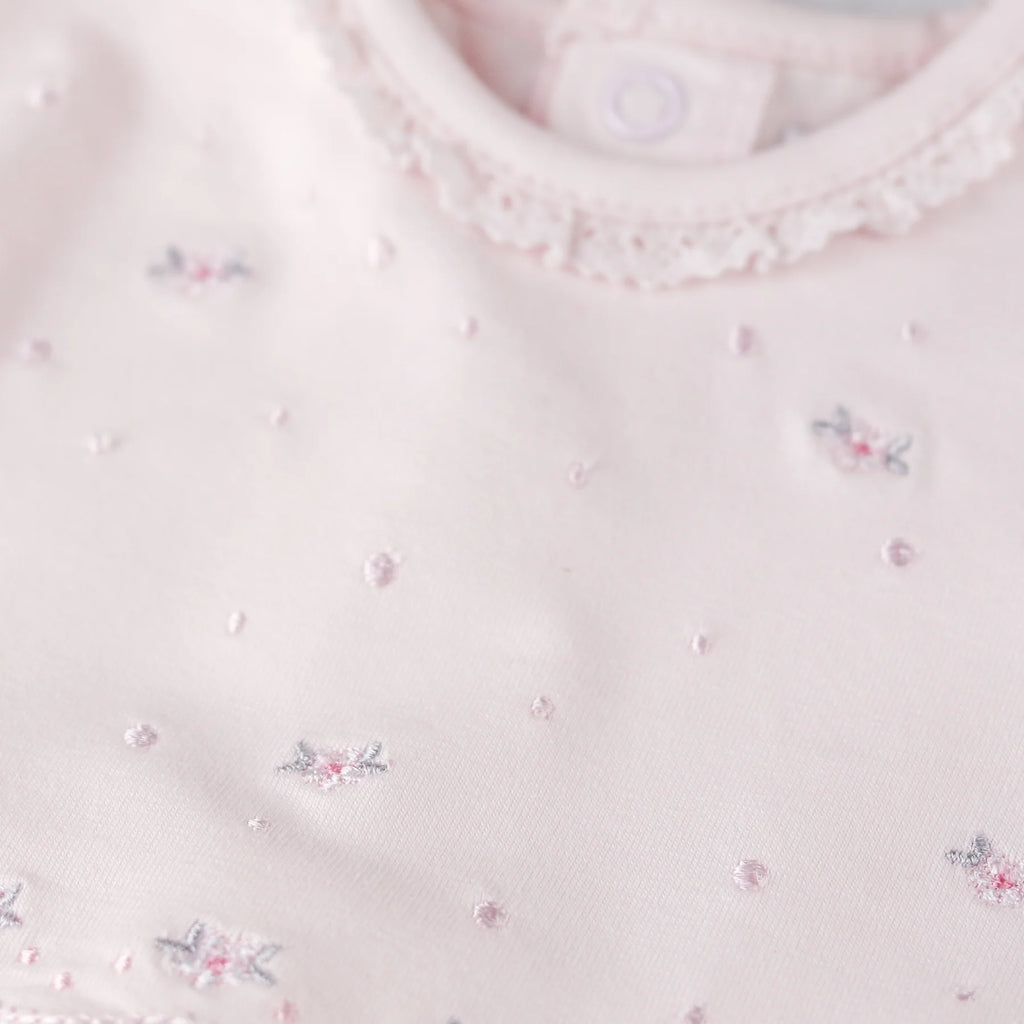 Emile et Rose Kamelia pink baby girls smart dress embroidered neckline