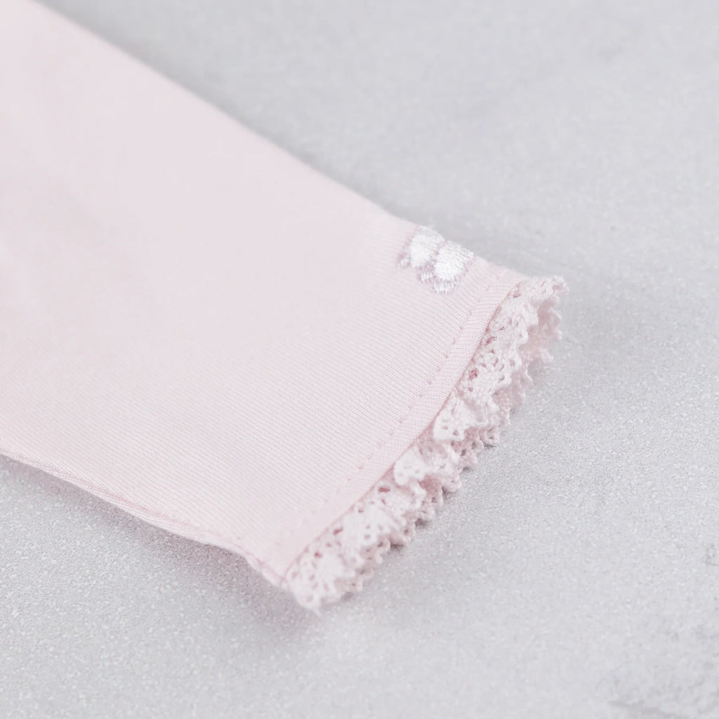 Emile et Rose Kamelia pink baby girls dress lace trimmed sleeve