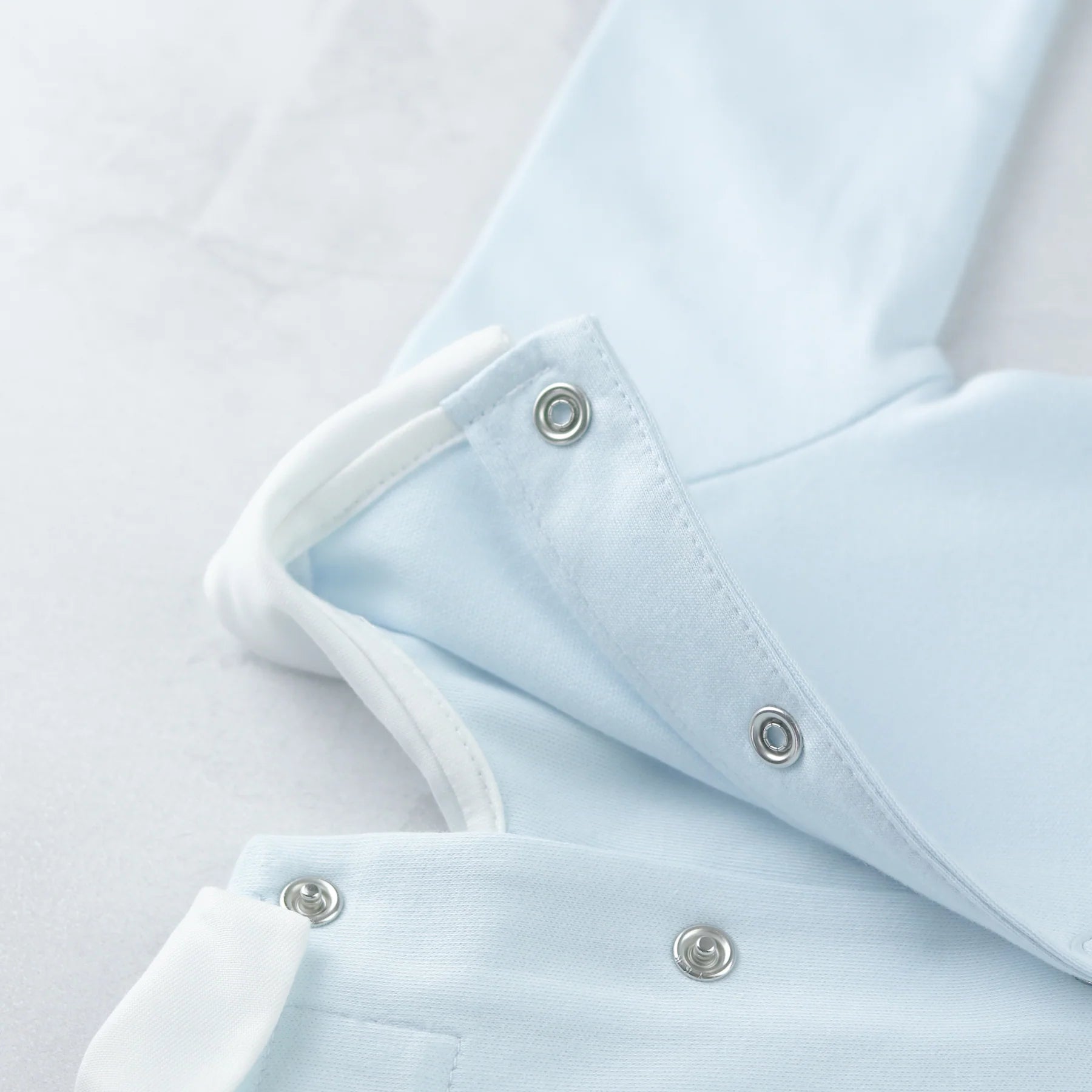 Emile et Rose Kent blue embroidered babygrow with poppers