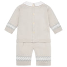 Back view of Emile et Rose Kipling knitted baby top and trousers set.
