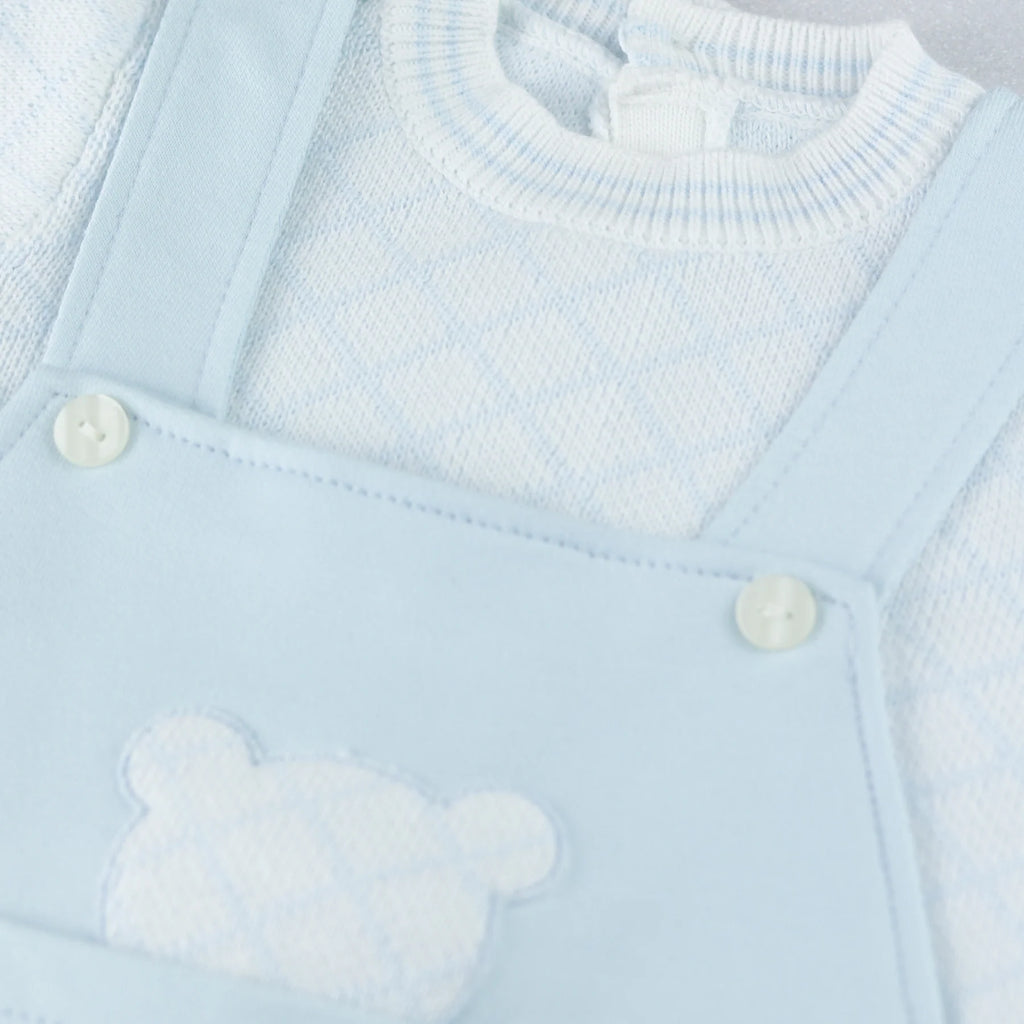 Emile et Rose Kit Baby Boys Teddy Dungaree Babygrow close-up pocket detail