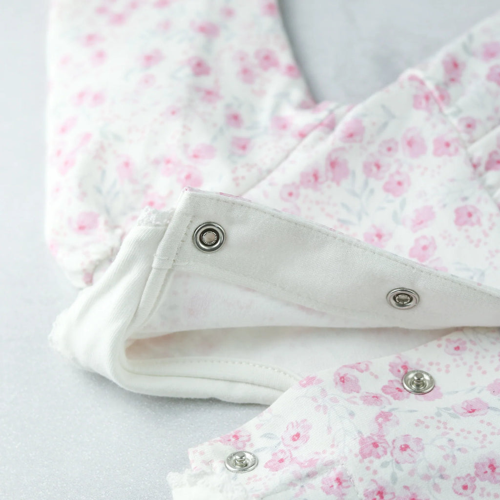 Emile et Rose Kylie floral girls babygrow outfit set with popper opening