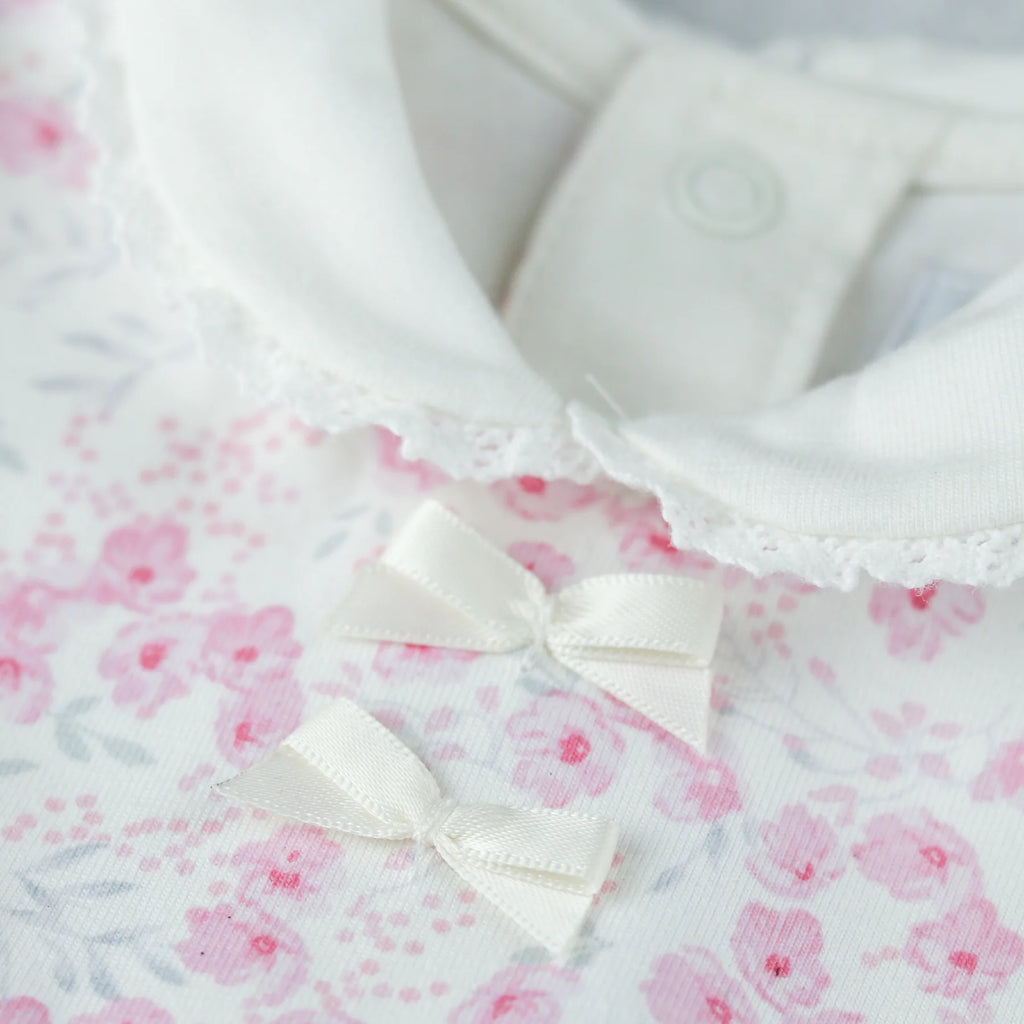 Emile et Rose Kylie floral girls babygrow outfit set with cute bow detail on front 