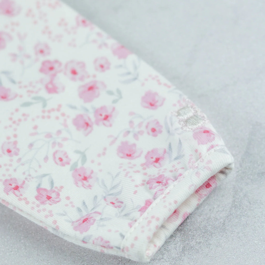 Emile et Rose Kylie floral babygrow close-up Of top sleeves 