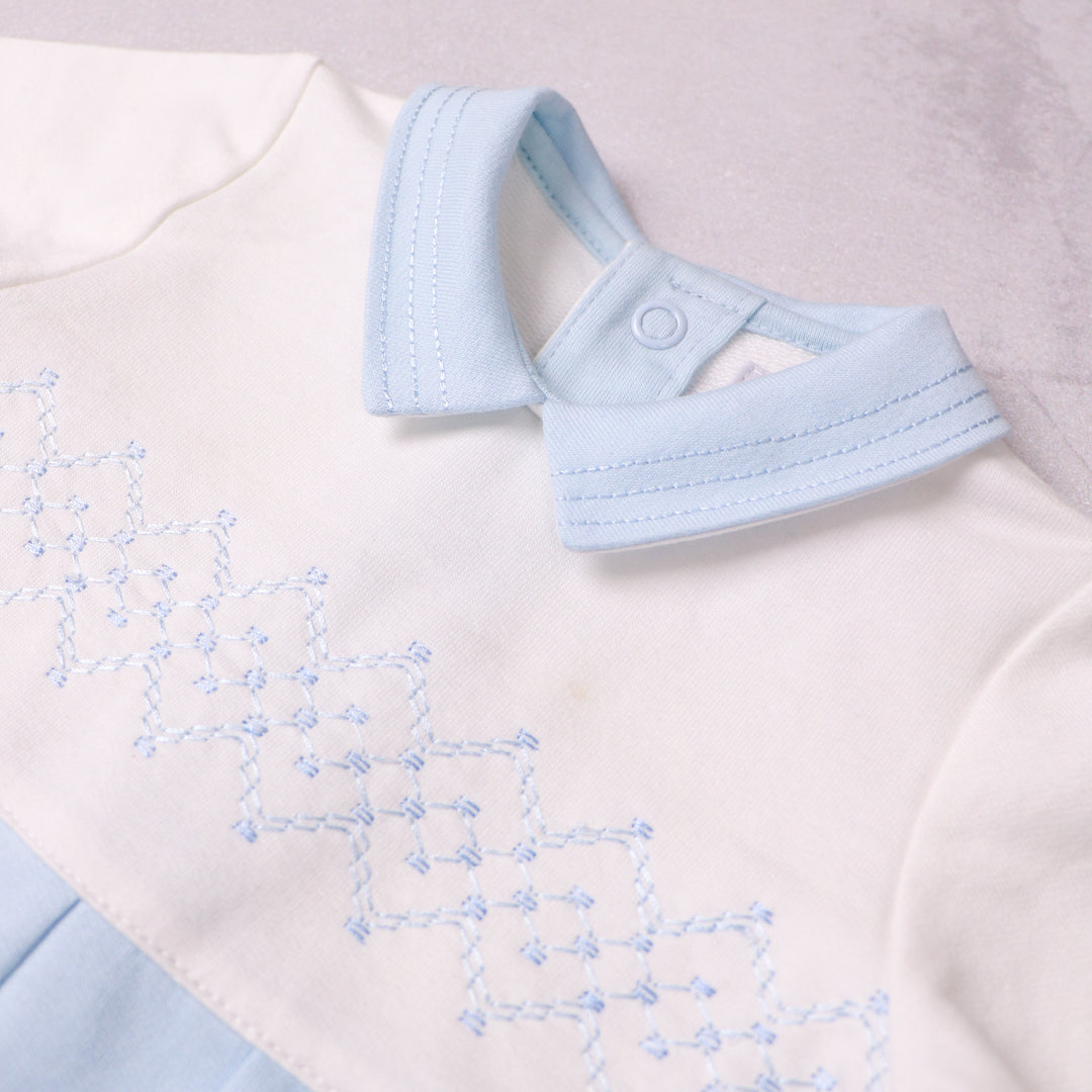 Emile et Rose baby cute boys babygrow embroidery detail 